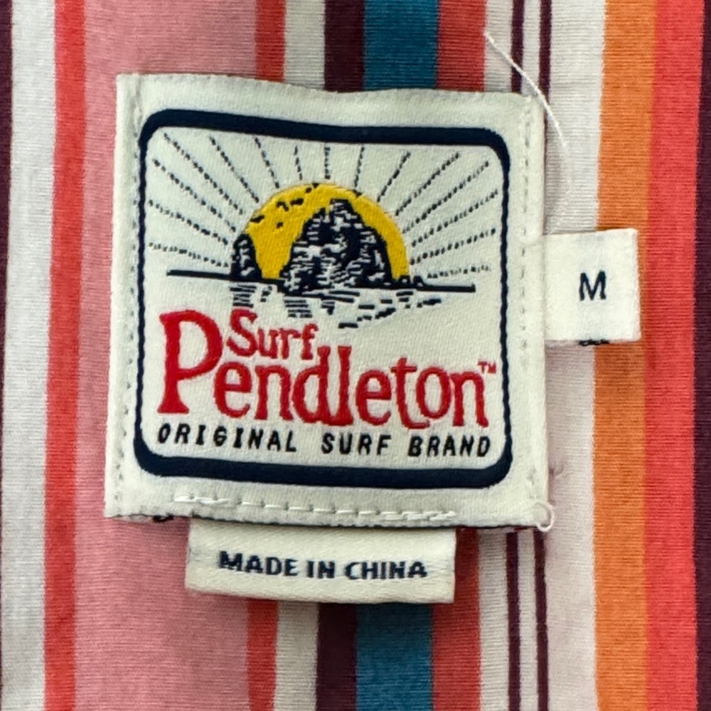 Pendleton Serape Surf Striped Multicolor Board Shirt Size Medium - Picture 9 of 10